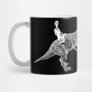 Lady and T rex dinosaurus Mug